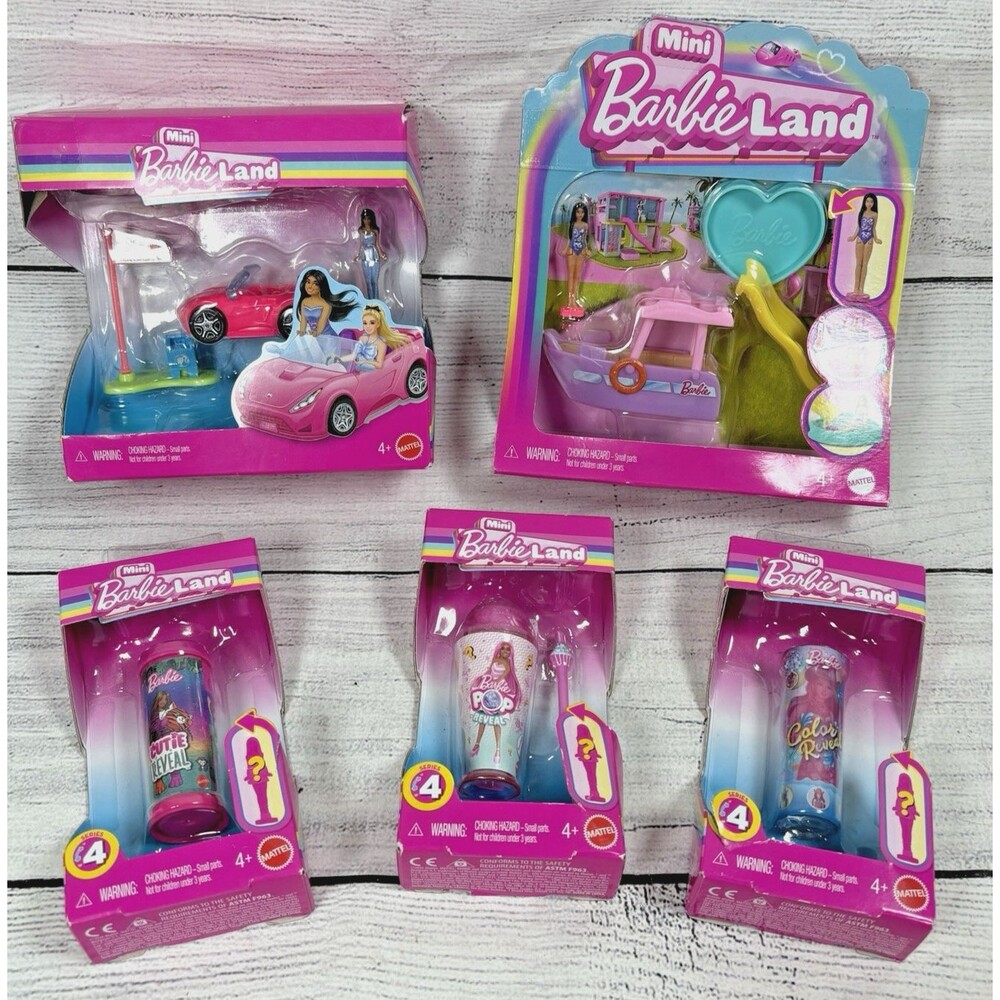 Mini Barbie Land Doll & Accessorie LOT of 5 Car Boat Mystery Dolls Toys NEW